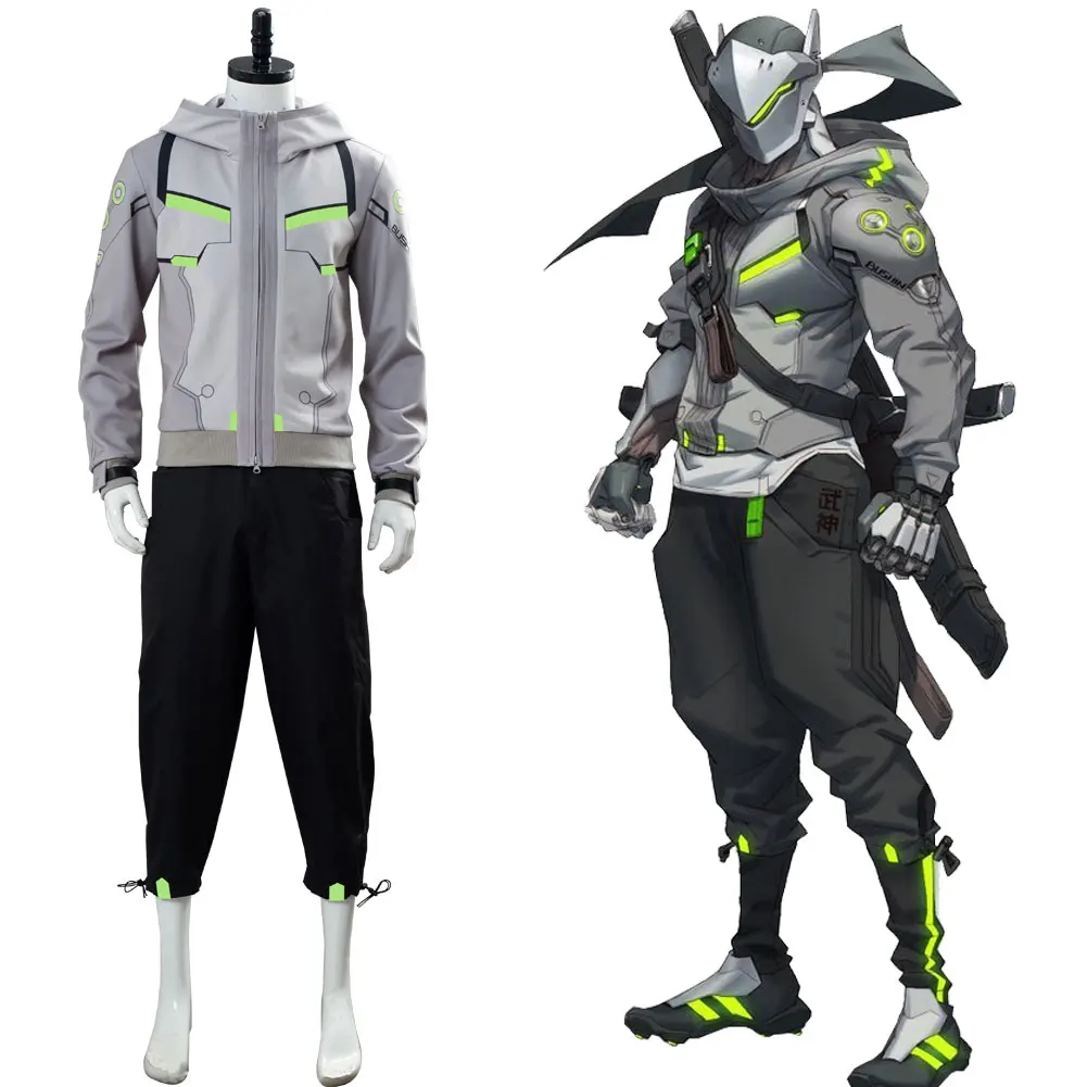 OW 2 Shimada Косплей Гэндзи костюм Топы Брюки Повседневная одежда мужской