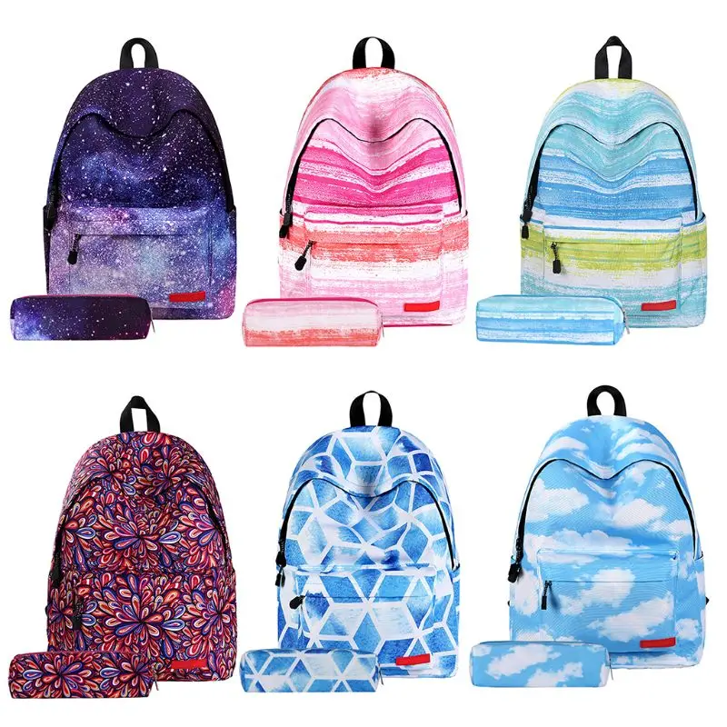 

2pcs Boys Girls School Backpack Travel Rucksack Pencil Bag