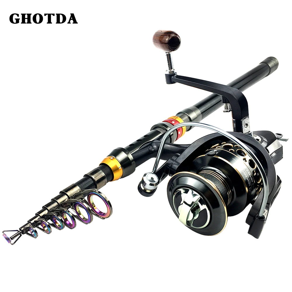 

Telescopic Fishing Rod Combo and Reel Kit Spinning Fishing Reel Gear Pole Set vara de pesca com molinete