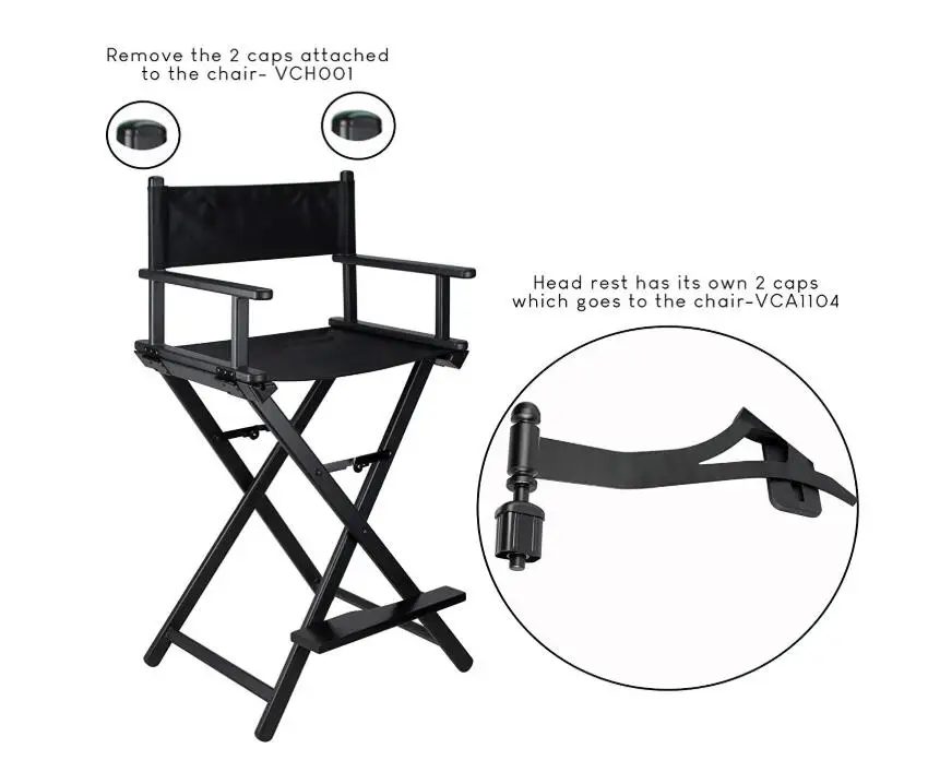 Portable Aluminum Executive Chair with Headrest - Lightweight Folding Chair for Makeup Artists and Managers image 5