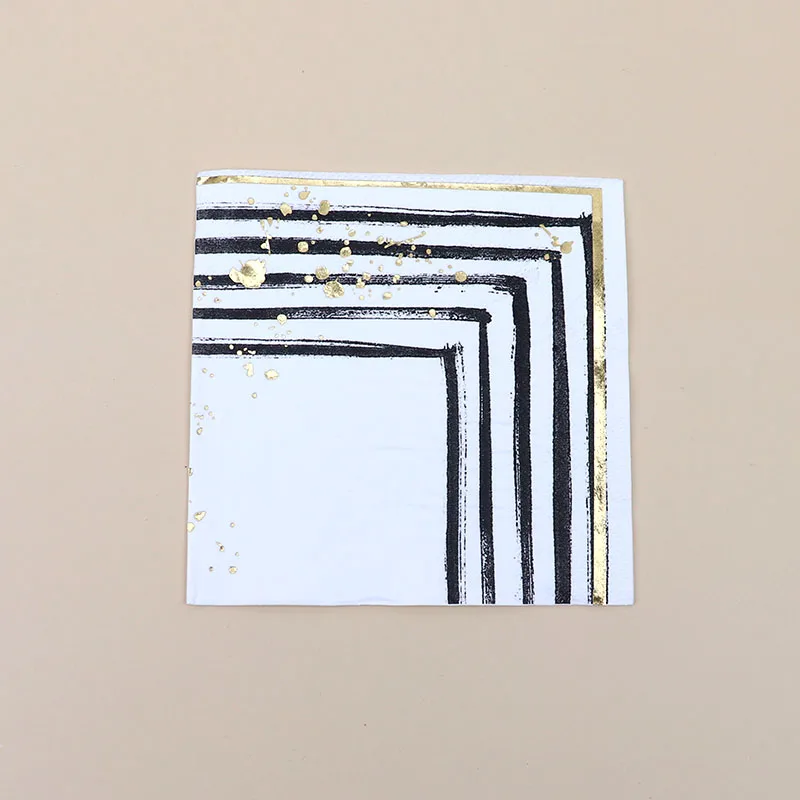 Одноразовая посуда из золотой фольги Мраморная позолота бумажные тарелки и