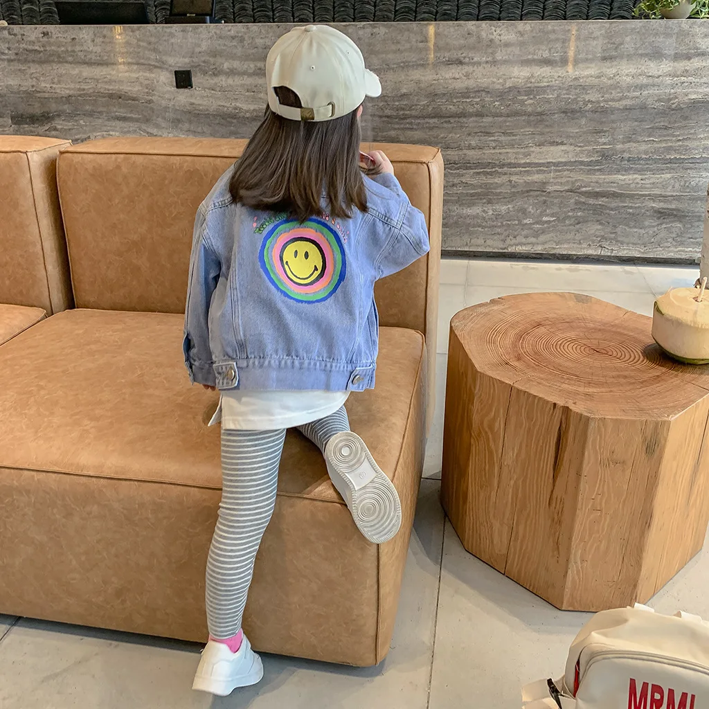 

Children's clothing girls autumn clothes baby foreign style denim jacket children's spring and autumn Korean jacket