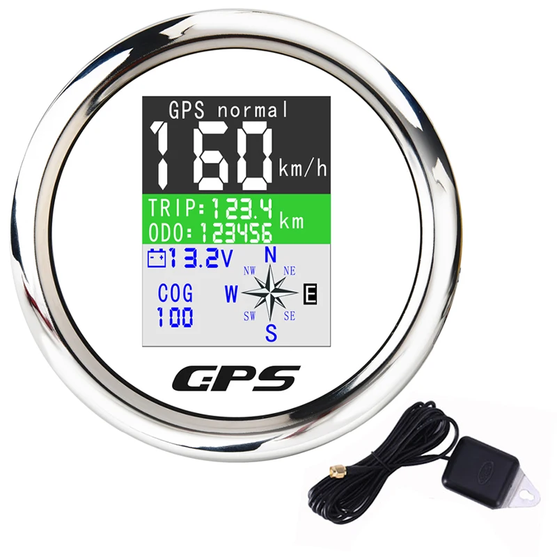 Водонепроницаемый GPS Спидометр с антенной для мотоцикла яхты TFT экран одометр