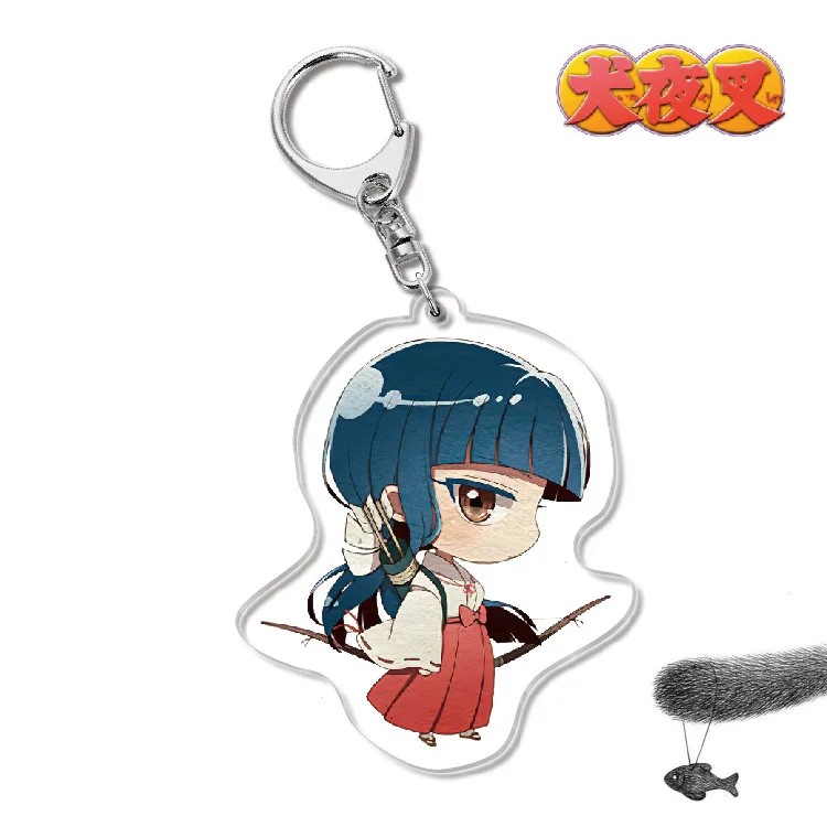 

Hot Classic Anime Inuyasha Keychain Handsome Sesshoumaru Acrylic Figures Pendant Key Chain Bag Charm Decoration Otaku Collection