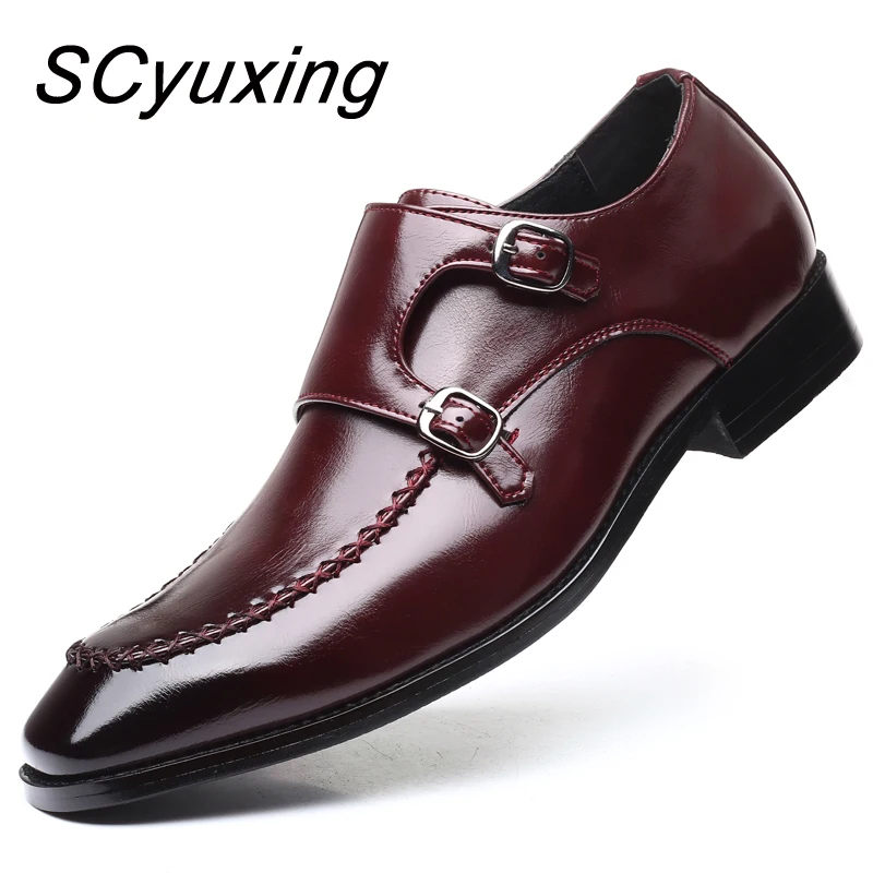 

Мужские кожаные туфли на резиновой подошве, классические туфли большого размера, обувь из искусственной кожи на плоской подошве для офиса, ...