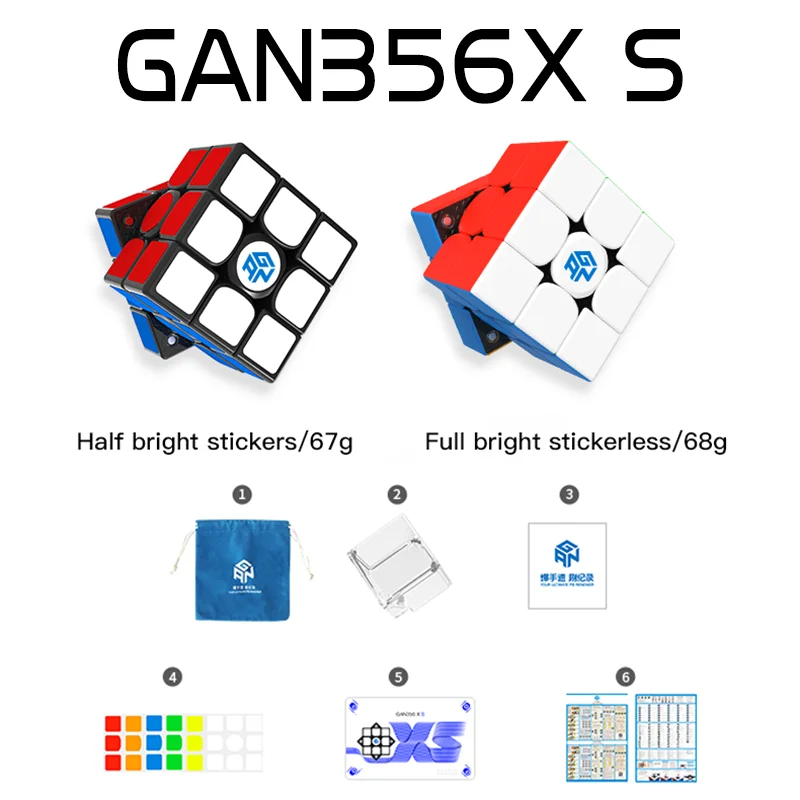 Магнитный скоростной кубик Гань GAN356 X S 3x3 профессиональные кубики волшебной