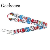 anime lanyard neck straps with keys mobile phone cool cartoon print lanyard hang ropes gifts for kids j0636