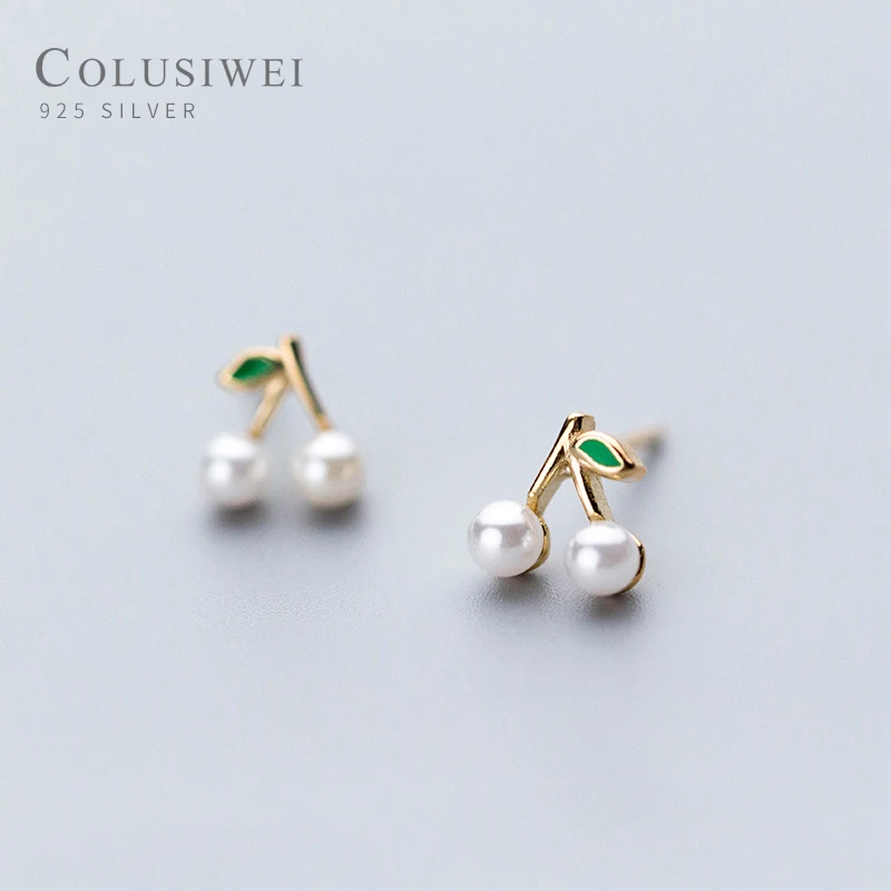 Colusiwei жемчужные серьги гвоздики для женщин Настоящее серебро 925 проба белый