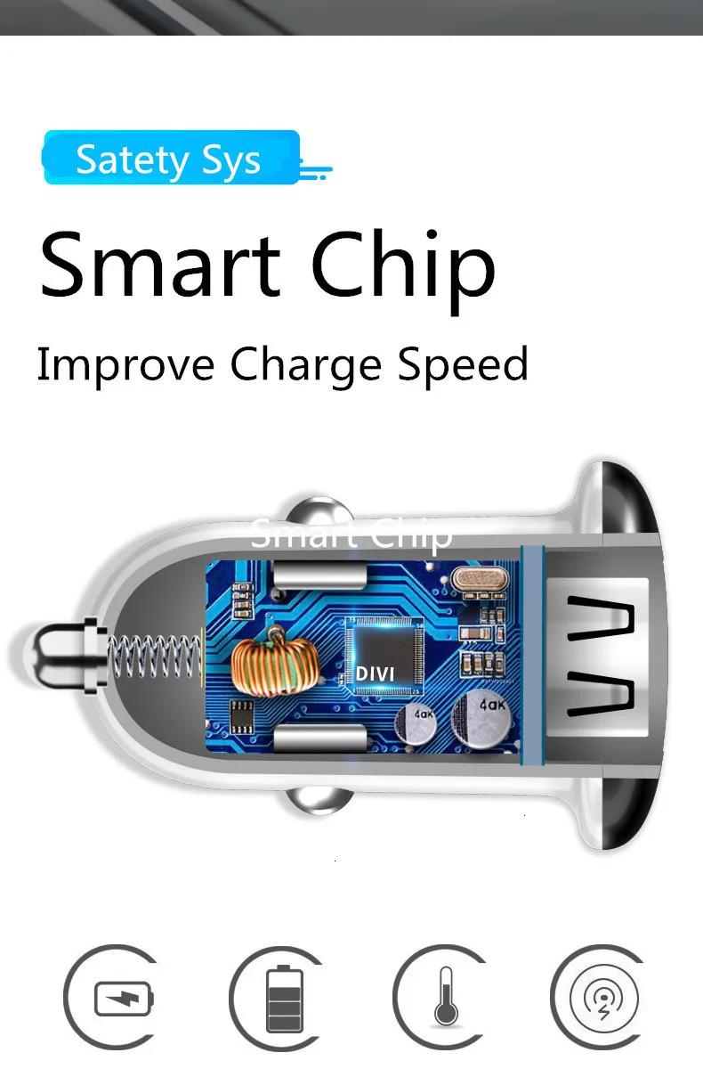 QC3.0 мини USB Автомобильное зарядное устройство для мобильного телефона планшета gps 3.1A быстрое зарядное устройство автомобильное зарядное устройство 2 порта USB автомобильный адаптер зарядного устройства для телефона в автомобиле