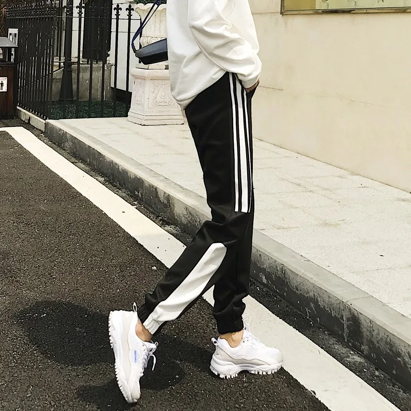 Женские повседневные свободные брюки до щиколотки с карманами в стиле Харадзюку