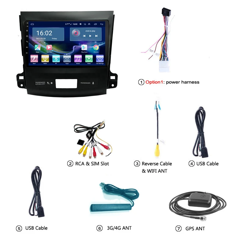 4G LTE 2G RAM 9 дюймов Android 10 автомобильный DVD GPS-навигатор для Mitsubishi Outlander 2006-2012