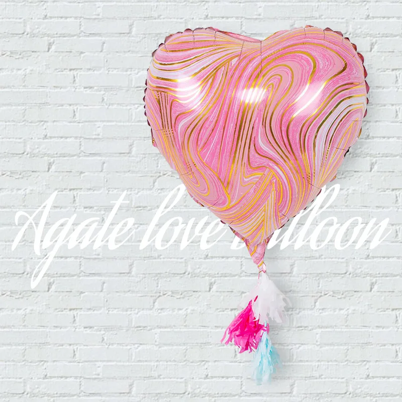 

18 inch Star Heart helium balloon Gold wire texture Agate balloons Wedding baby shower decoration Birthday Party Air Globos