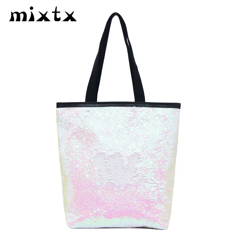 Mixtx 2021 пляжная сумка с красочными блестками женская простая на плечо горячая