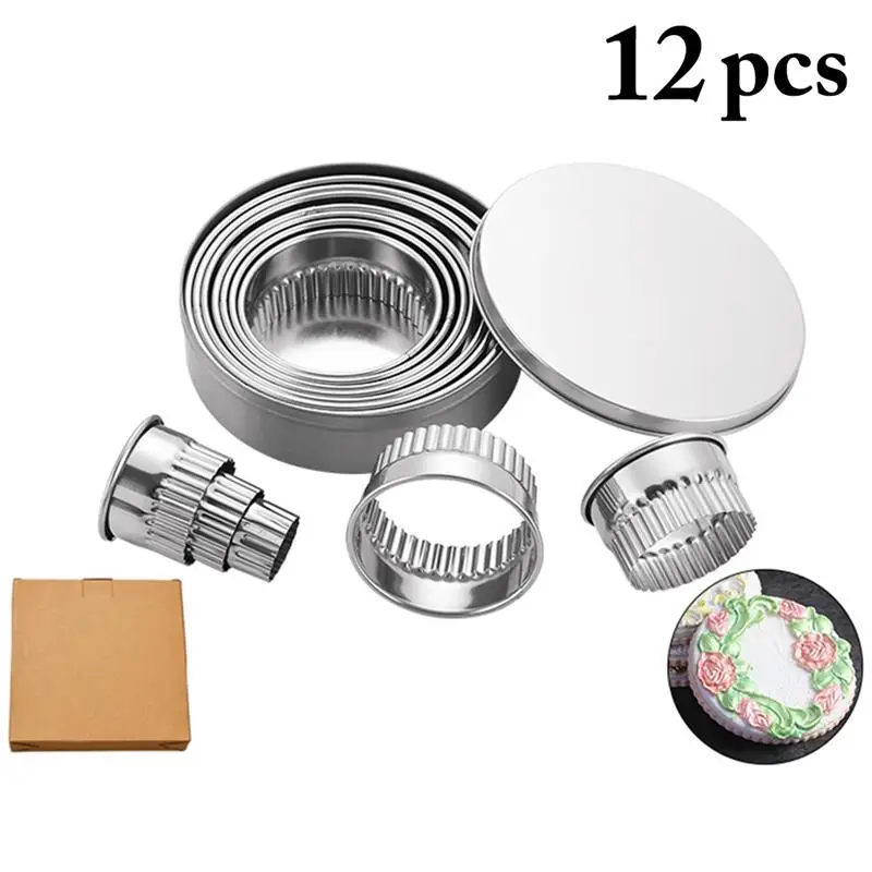

12 шт. форма для торта, креативная многофункциональная форма для выпечки из нержавеющей стали, форма для помадки