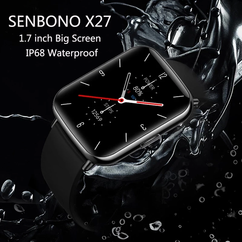 

X27 2021 IP68 Waterproof Men Smart Watch Women Fitness Tracker Sports Heart Rater Clock Smartwatch for IOS Android