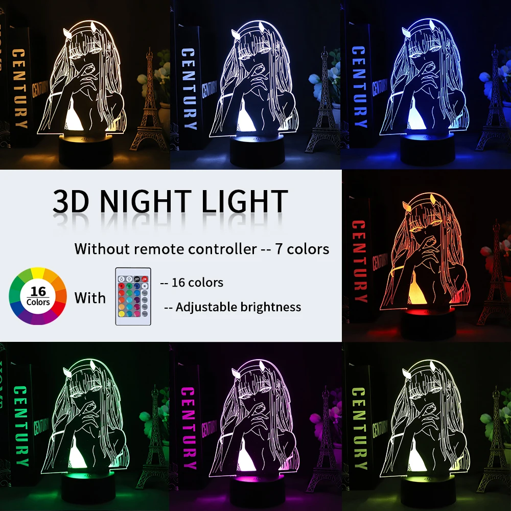 Аниме лампа 3D светильник светодиодный ночной Светильник меняющие цвета s фигурка