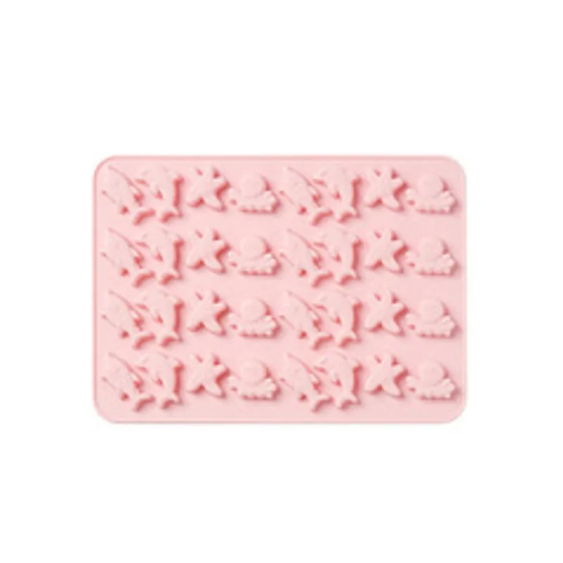 Sea-Pink JO LIFE мультфильм забавные силиконовые клейкие формы конфеты шоколадный кролик Геометрические Животные морские фрукты ледяной куб формы - Цвет: Sea-Pink