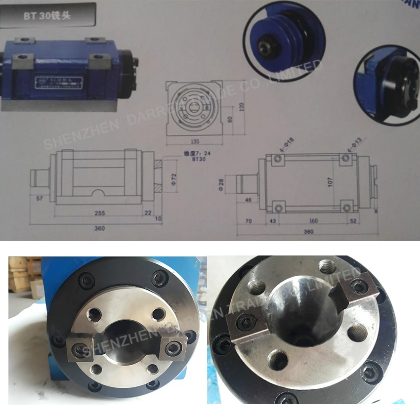 

Machine tool spindle cnc spindle BT30 belt spindle milling machine,Spindle milling and milling power head cutting head