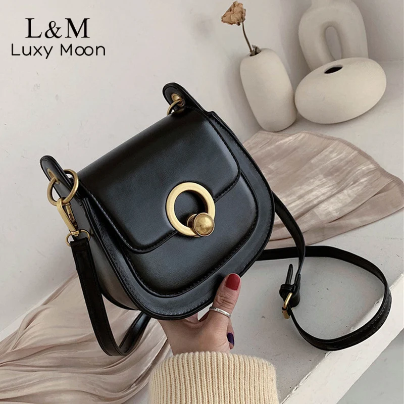 Женская сумка седло из искусственной кожи модная простая на плечо Женские