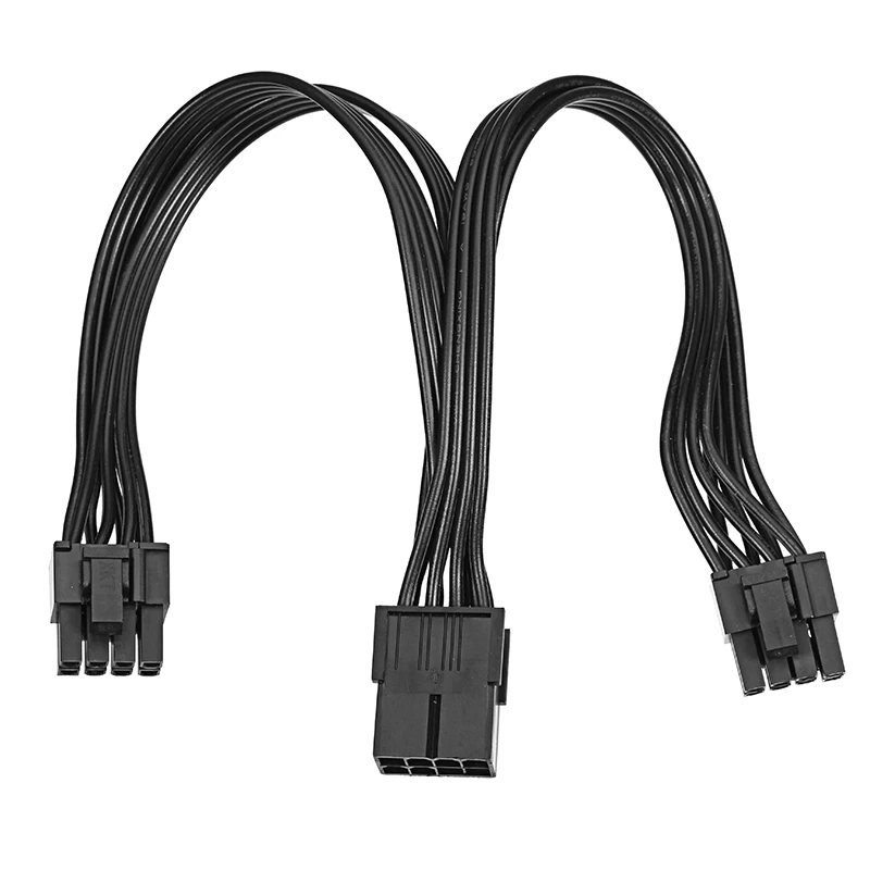 

AU42 -10Pcs 20cm 8 Pin Female to 2X8P(6+2)Pin Extention Power Cable Male 18AWG PCIe 4 Lines Merge Graphics Card Cable