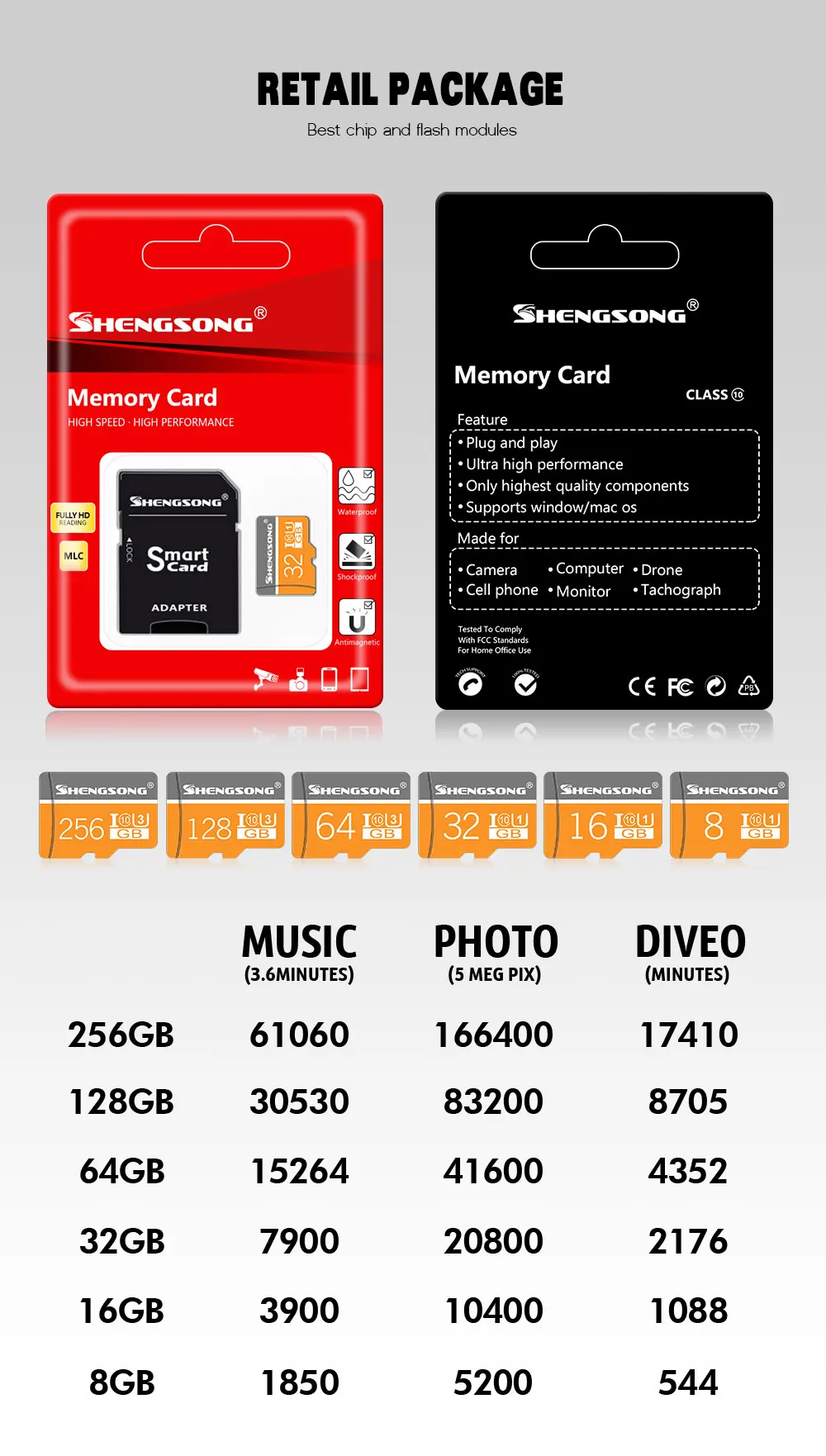 Высокоскоростные карты памяти Micro sd класса 10, 8 ГБ, 16 ГБ, 32 ГБ, 64 ГБ, 128 ГБ, 256 ГБ, карты Micro SD, sdкарты cartao de memoria, бесплатный адаптер