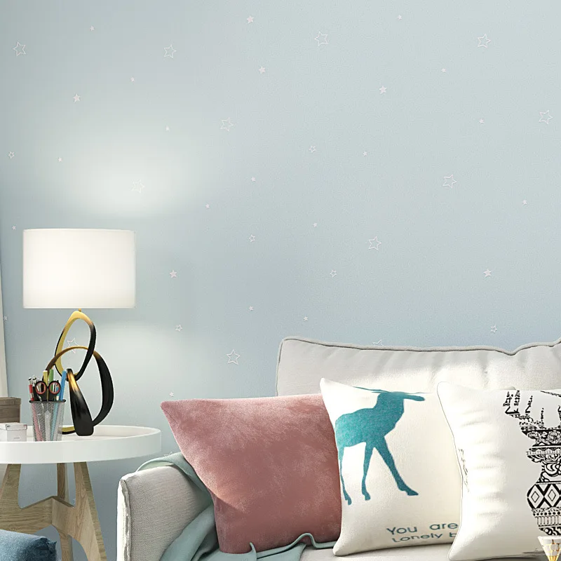 Baby Boy Girl Colorful Star Wallpaper Childs Bedroom Decor Self Adhesive PVC Furniture Wallpapers Kids Mural Cartoon Stars New |