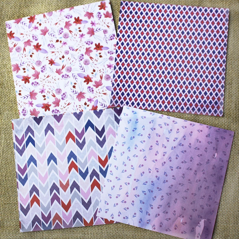 24 листа 6 &quotX6&quot фиолетового цвета с рисунком бумажный пакет для скрапбукинга