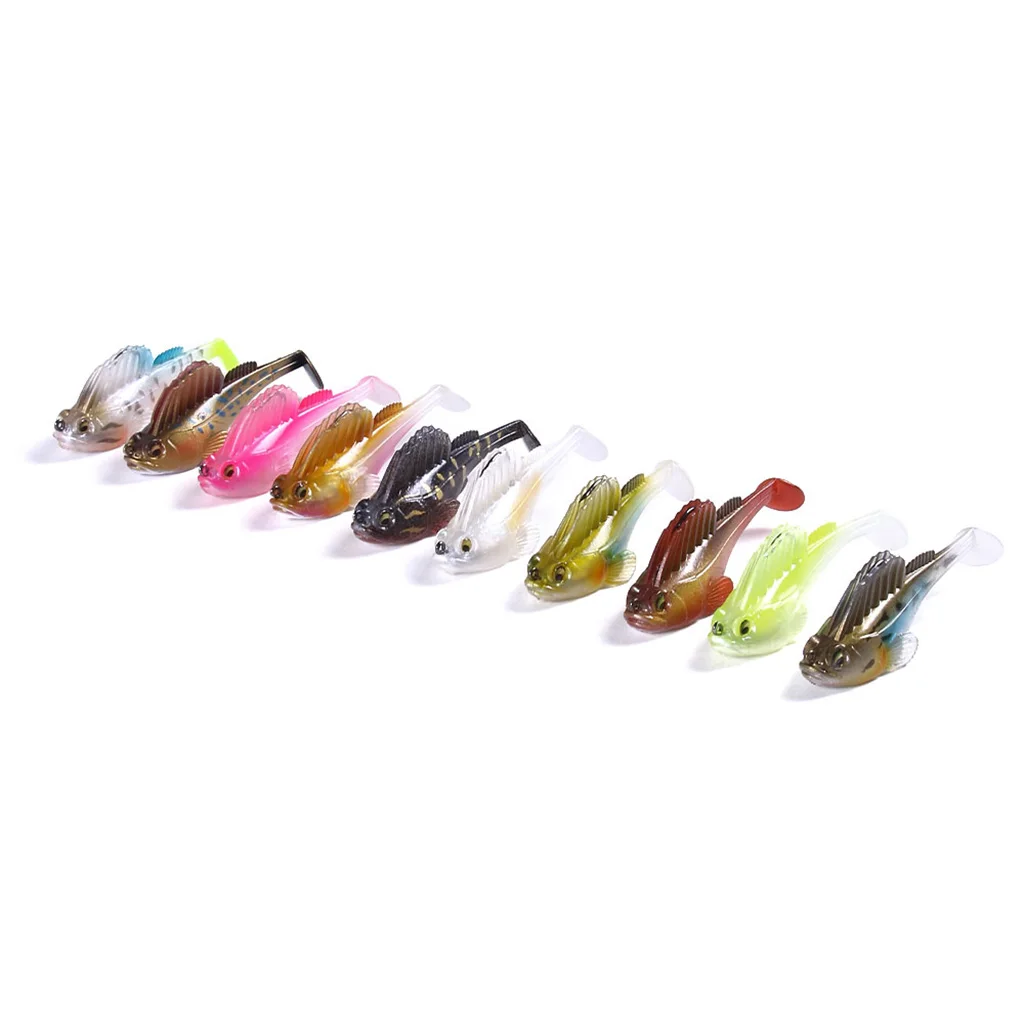 

3D Eyes T Tail Fishing Lures Swim Shad Fishing Lure Soft Lead Bait Sinking Swimbaits Pike Lure bass Shad for Fishing Perch