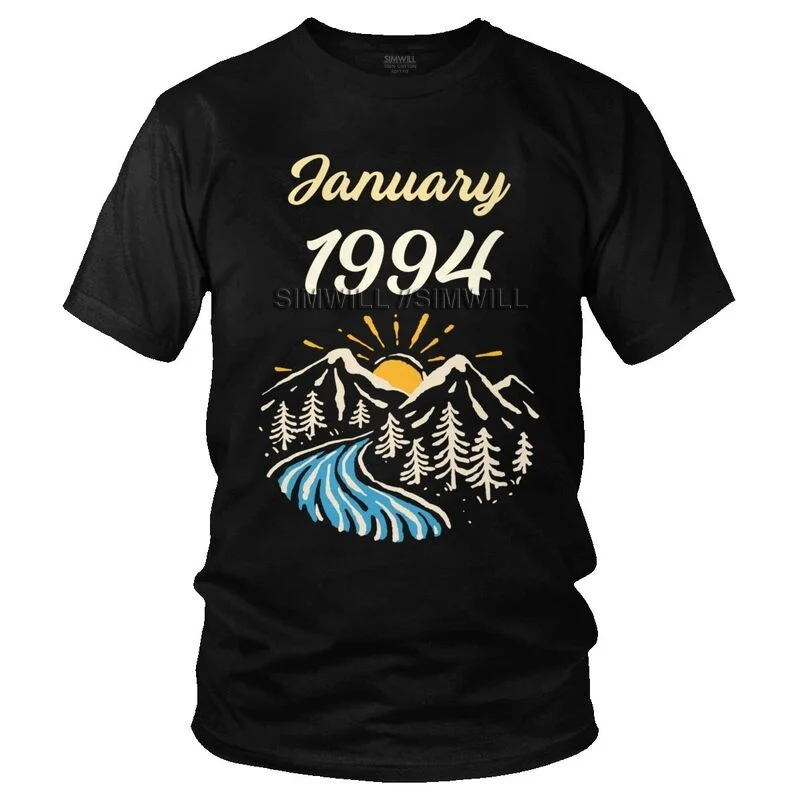 

January 1994 T-shirt Men's Streetwear T Shirt Short Sleeve 100% Cotton 27th Birthday Tshirt Unique Tee Top