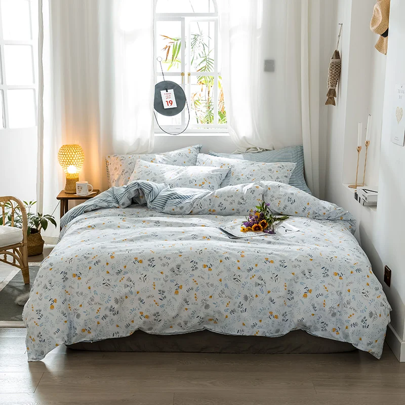 100% хлопок мягкая простыня пододеяльник набор Реверсивный комфортный чехол