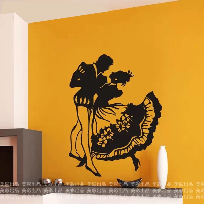 Латинские танцоры танцевальная наклейка Декор детская комната украшение дома