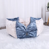 dog cat bed bow design lovely pet princess bed cute cat nest comfortable pet sleeping cave top quality cama para perro