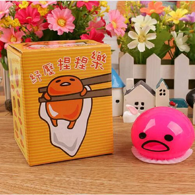 1 pcs Novelty Gag Toy Practical Jokes Anti stress Vomiting Egg Yolk Lazy Brother Fun Gadget Squeezed Smiley face Creative Gift images - 6