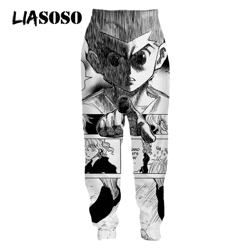 

LIASOSO Japan Manga Hunter X Hunter Manhwa Sweatpants Men Women Anime Pants Casual Jogging Plus Size 3D Print Hip Pop Clothing