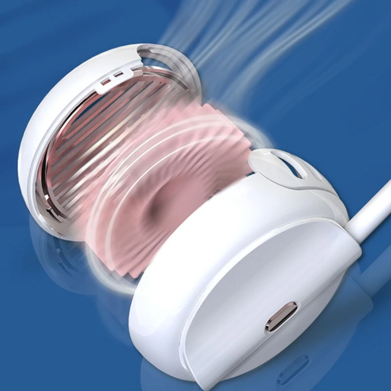 

Silent Bladeless Necklace Fan Portable Hanging Neck Fan USB Charging Air Cooler D2TC