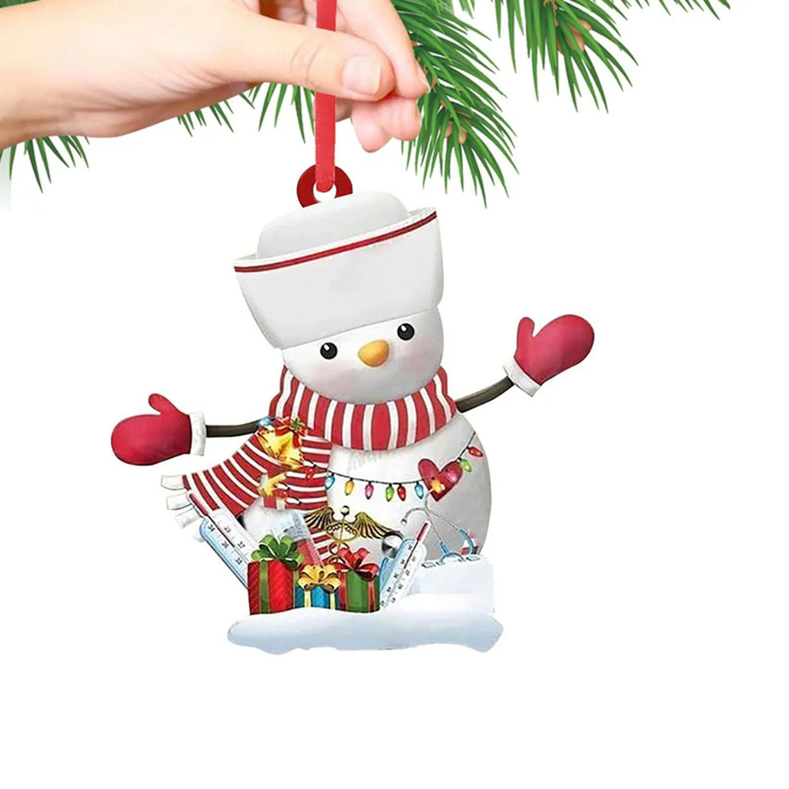 Crystal Acrylic Snowman Pendant Christmas Santa Claus For Window Wall Ornament Living Room Decoration Home Decor |