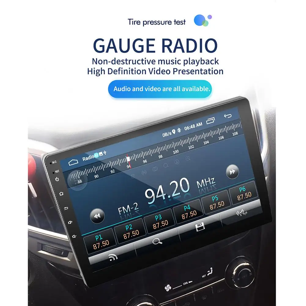 Автомобильный радиоприемник 10 1 дюймов Android 8 16 Гб памяти сенсорный экран HD Bluetooth GPS
