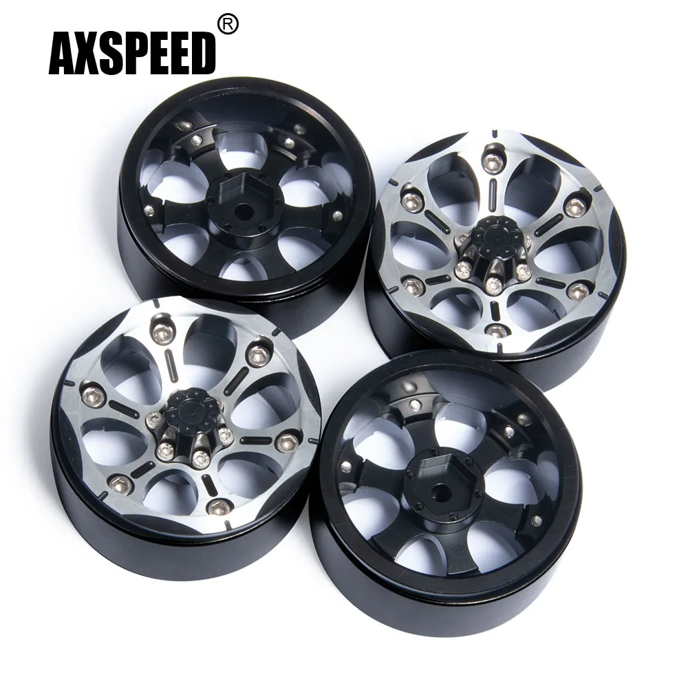 

AXSPEED 4 шт./лот 1,9 ''Beadlock спицевые диски из сплава для Axial SCX10 1/10 RC Гусеничный автомобиль, обновленные детали