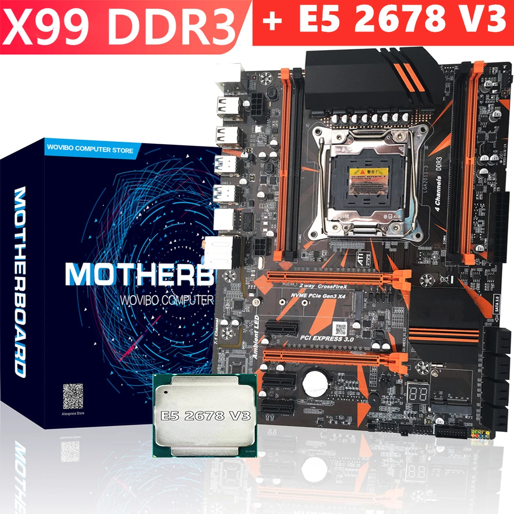 Набор материнских плат x99 с Xeon E5 2678 V3 для Intel DDR3 USB 3 0 SATA III материнская плата набором