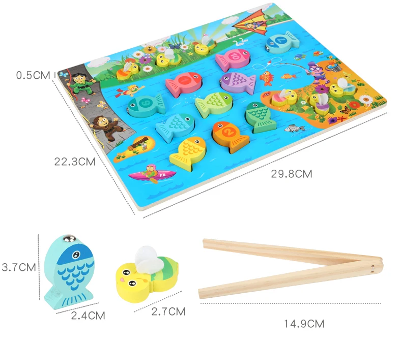 

Preschool Wooden Montessori Toys Magnetic Fishing Game Baby Puzzle Teaching Aids Early Educational Toys For Children Girls Gifts