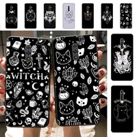 yinuoda witch and cat phone case for vivo y91c y11 17 19 17 67 81 oppo a9 2020 realme c3