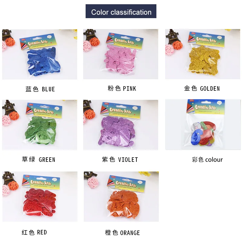 36 шт./лот разноцветные блестящие пенные цифры самоклеящиеся наклейки