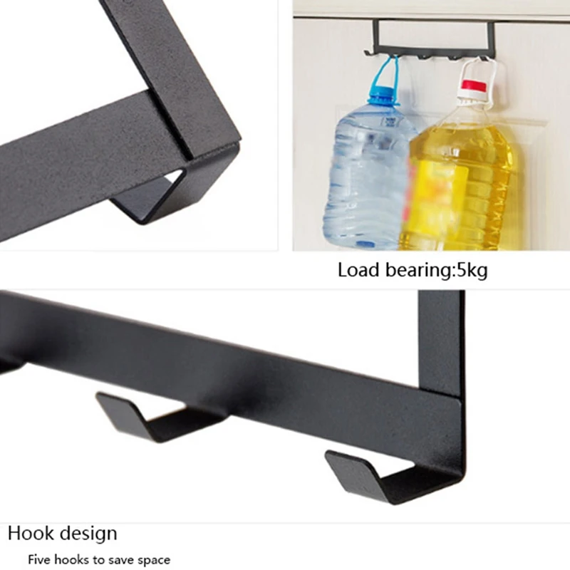 Smart Wide over the Door Rack Wrought Iron Hook Black | Обустройство дома