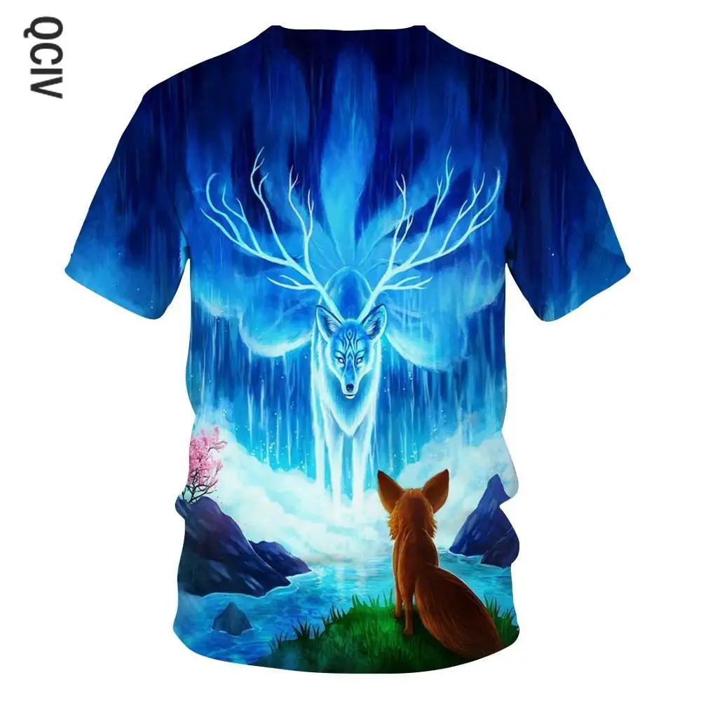 

New O-neck style Short Sleeve T-shirt 2019 Fashion Men Casual Tops tee Men fashion Wolf series 3D Print T-shirt