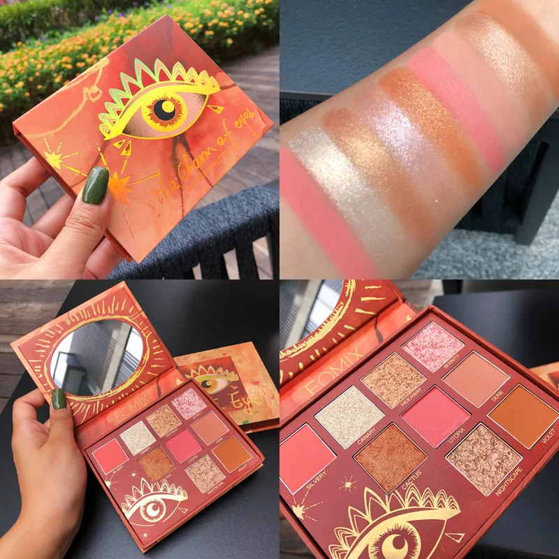 9 видов цветов натуральные блестящие тени для век Палетка с блестками матовый