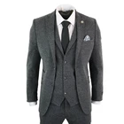 Серый 3 предмета Свадебные v-образный вырез, петличный смокинг на двух пуговицах, с узором елочка твид деловой Для мужчин костюмы индивидуальный заказ чехлы для телефона с принтами 