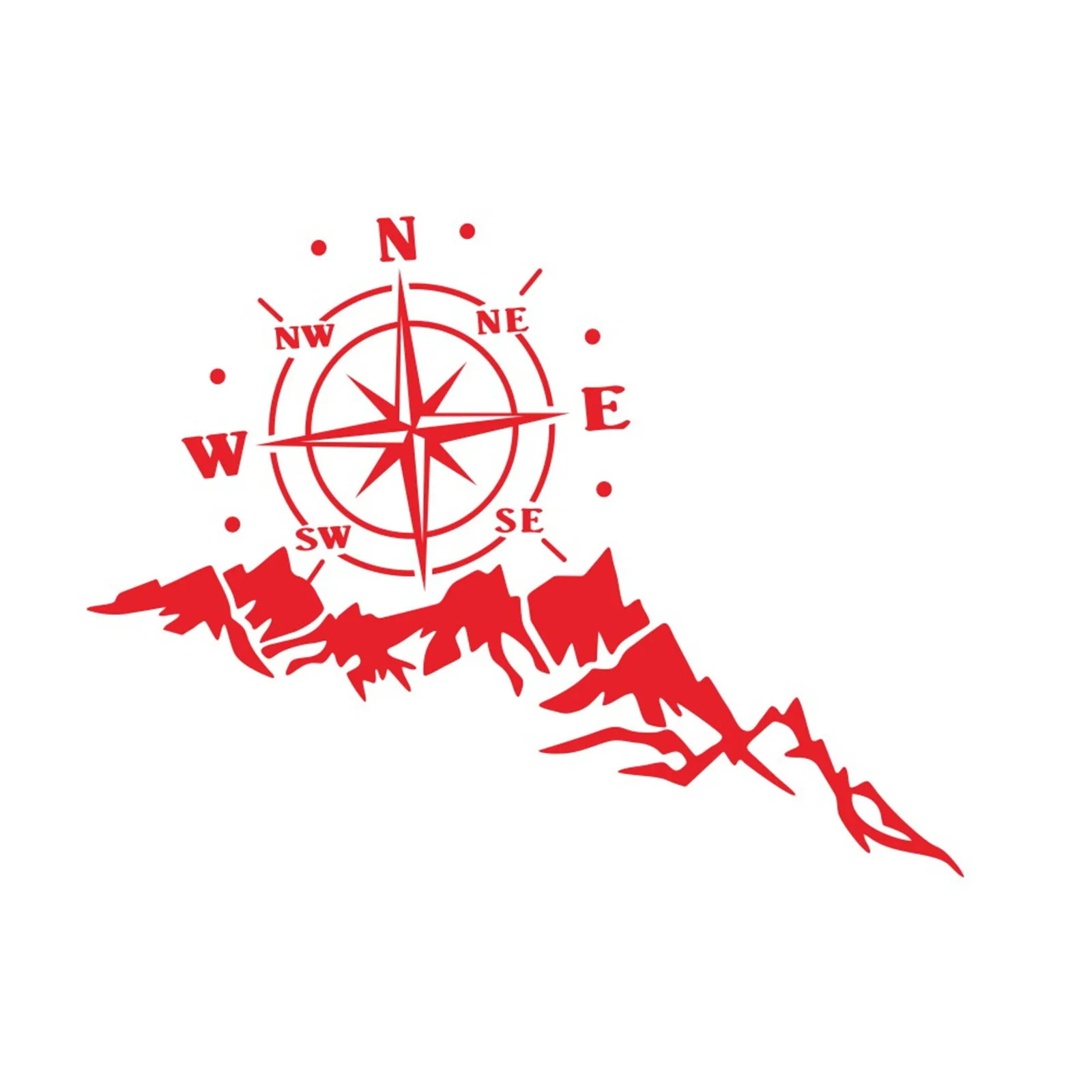 попular 1Pcs Car Sticker Camper RV Truck Decal Vinyl Travel Compass Mountain Multi colored Wall 40cmx6cm | Дом и сад