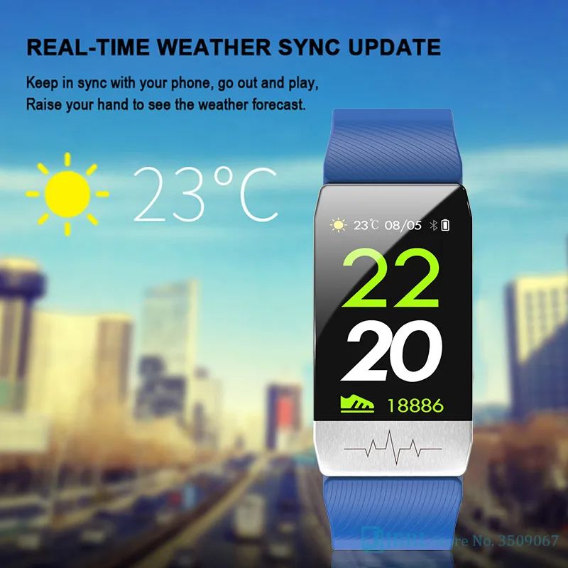 Тела Температура Smartband Женский фитнес трекер Смарт браслет для мужчин спортивные