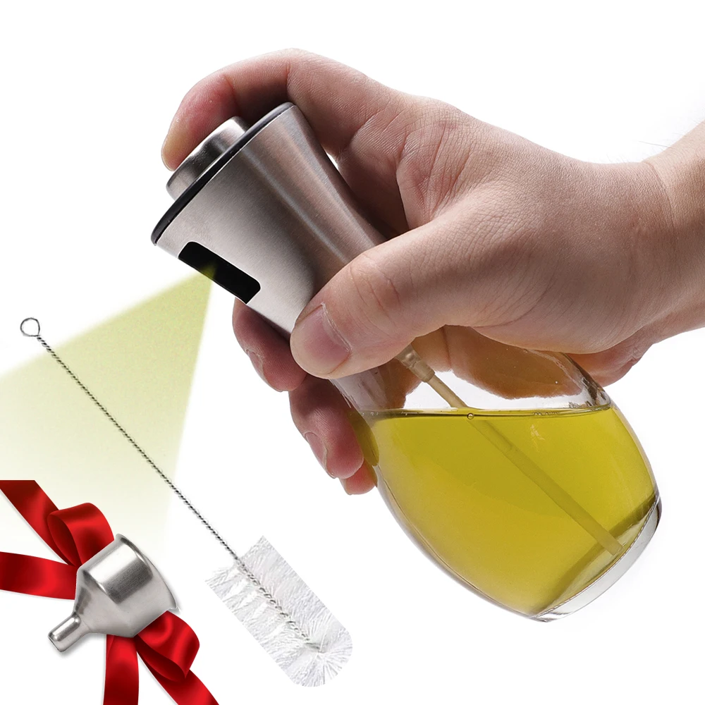 

Olive Oil Sprayer Dispenser For Bbq/Cooking/Vinegar Glass Bottle With Leak-Proof, Spice Drops Jar Seasoning Kitchen Tools