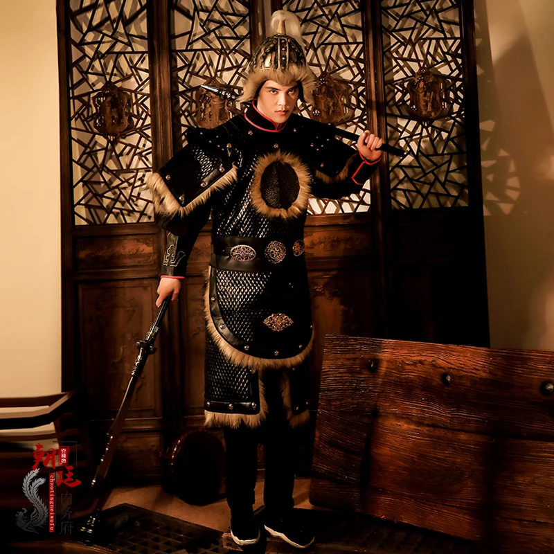 Древняя китайская броня армированный солдат Защитная пленка для ТВ-сцены